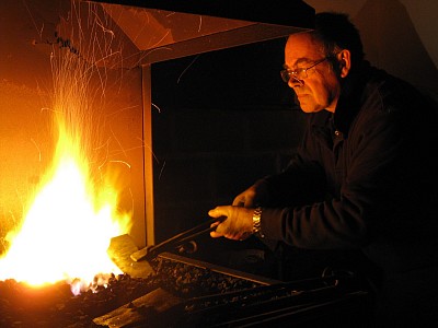 Richard Bent at work at Red Anvil Forge