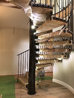 Circular stair with built-in lighting - Aveton Gifford, Devon
