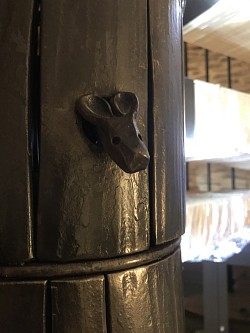 Mouse detail in circular stair - Aveton Gifford, Devon